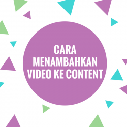 Cara menambahkan video di content