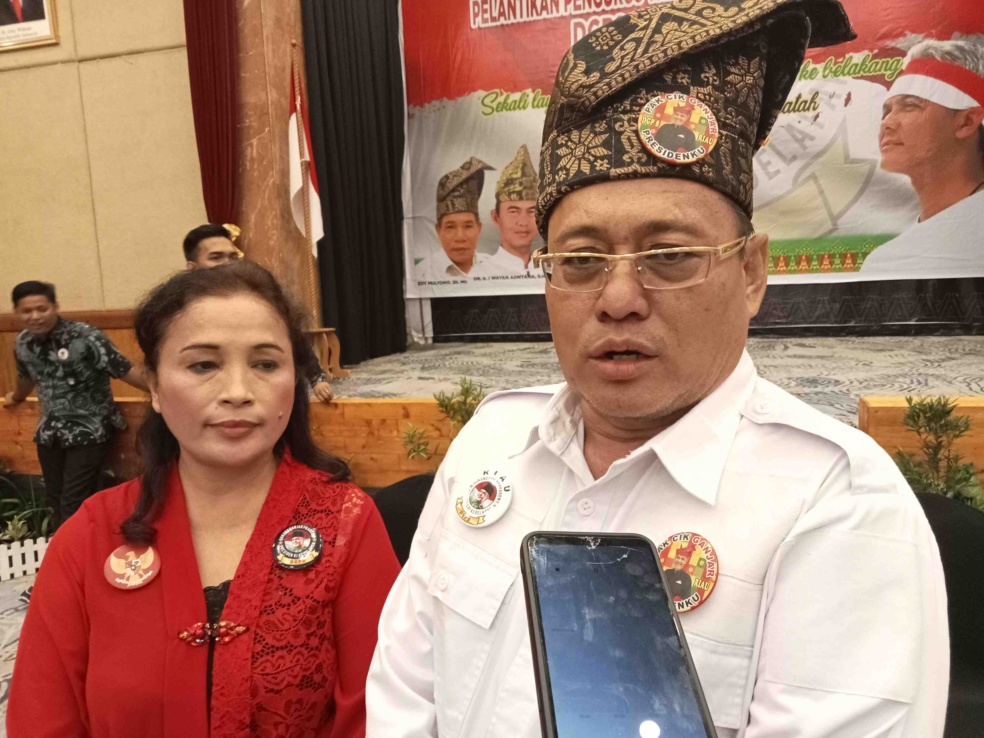 Pelantikan Relawan DGP 8 Prov Riau Targetkan 60% Suara Ganjar Pranowo Di Riau