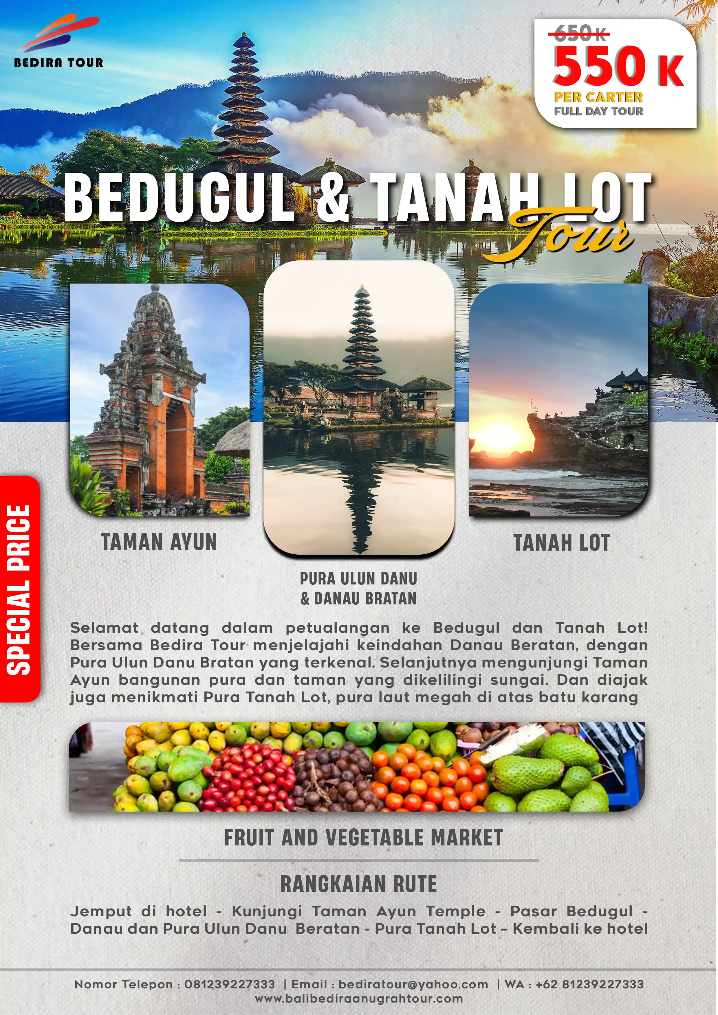 Bedugul and tanah Lot Tour