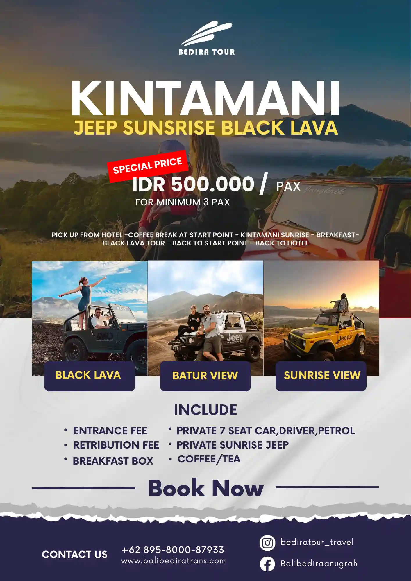 Mount Batur Jeep Sunrise Black Lava