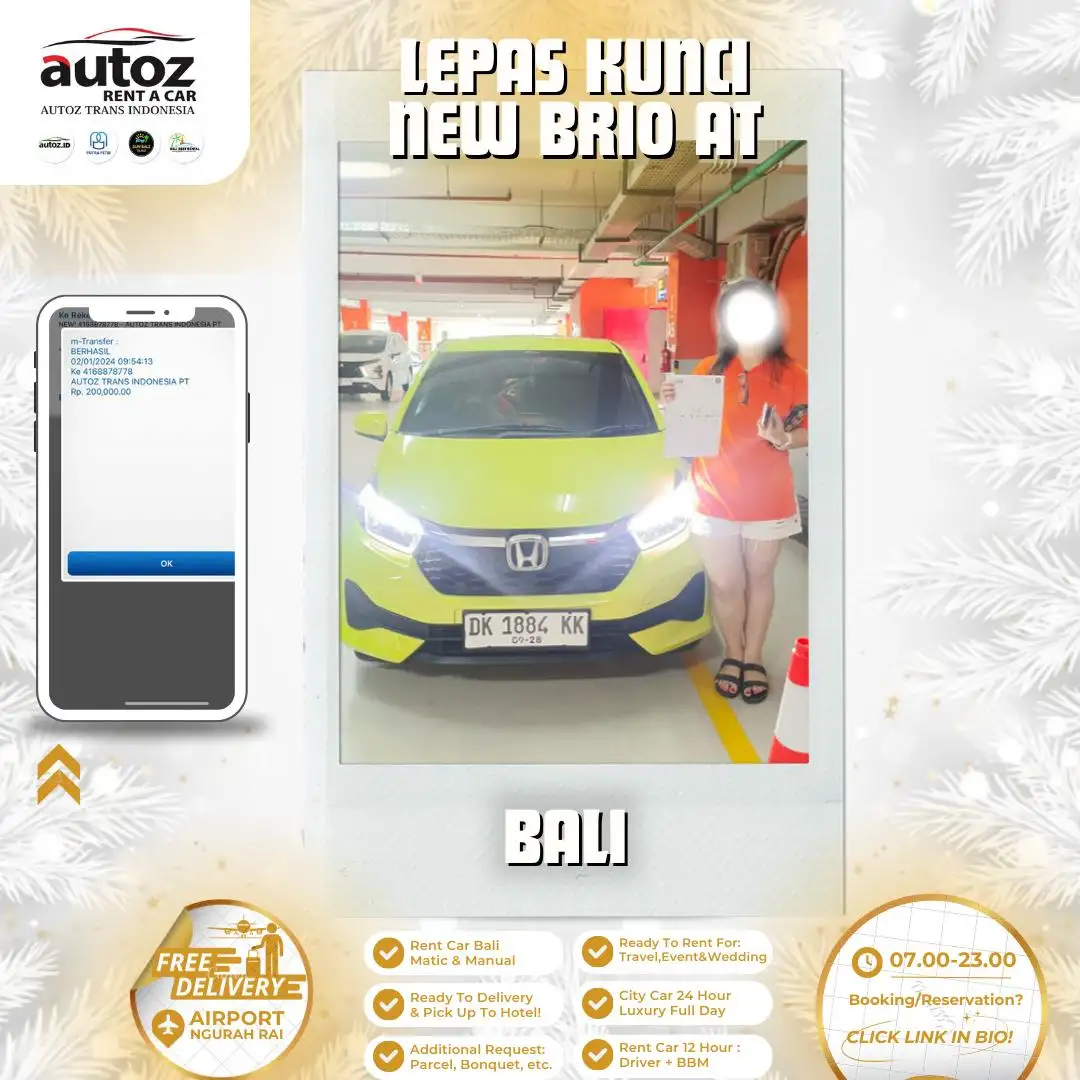 Sewa Mobil Brio Matic Bali Lepas Kunci Rp 250.000 / 24 Jam | Rental Gratis Antar Jemput Bandara Kuta