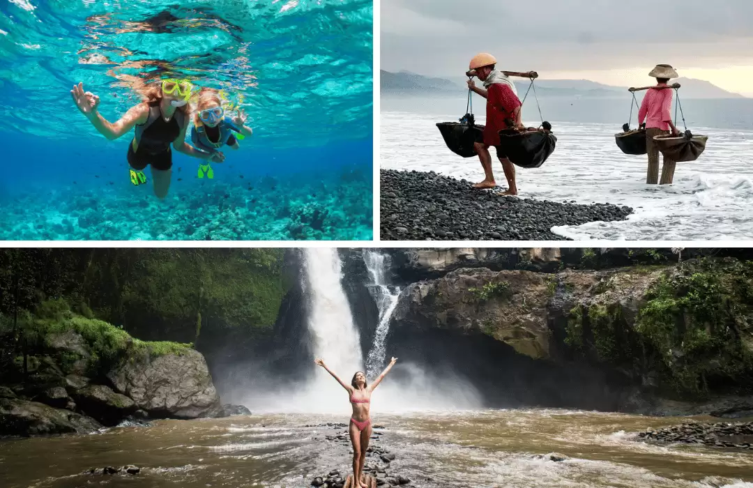 Blue Lagoon Snorkeling + Salt Village + Tegenungan Waterfall