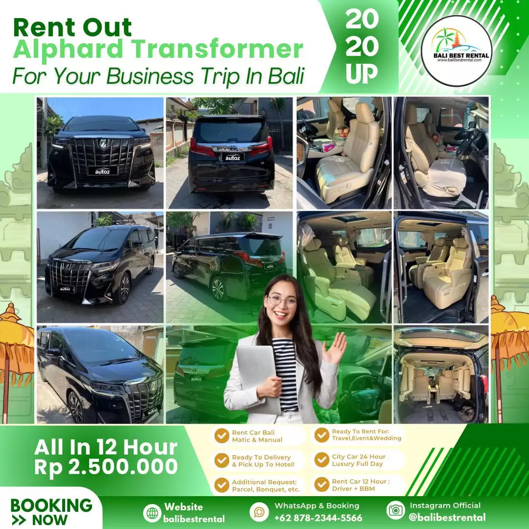 Sewa Mobil Toyota Alphard Transformer Di Bali Mobil + Sopir & BBM: IDR 2.500.000 12 Jam In Town Out Town