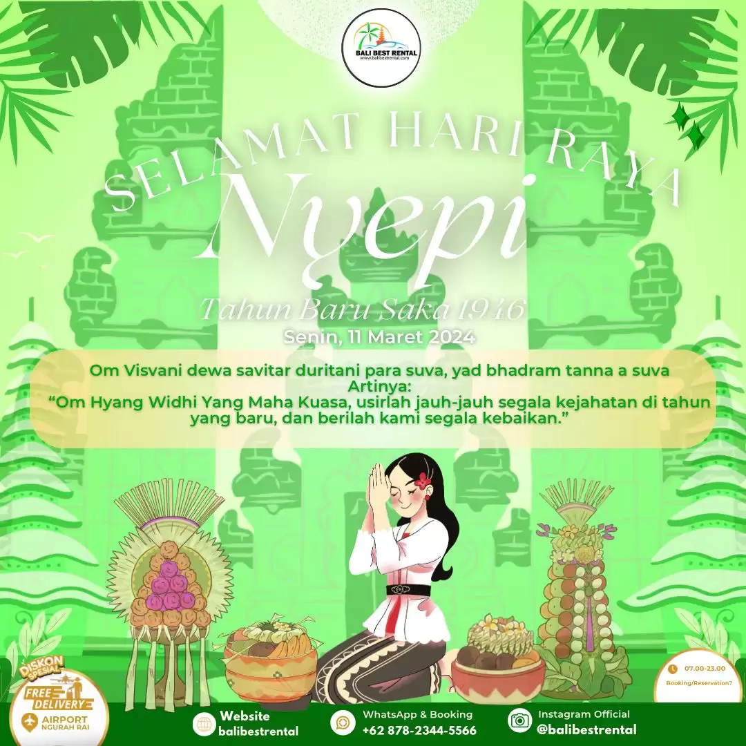 Selamat Hari Raya Nyepi 2024: Tour Ke Bali Hari Suci Nyepi Sewa Mobil Murah