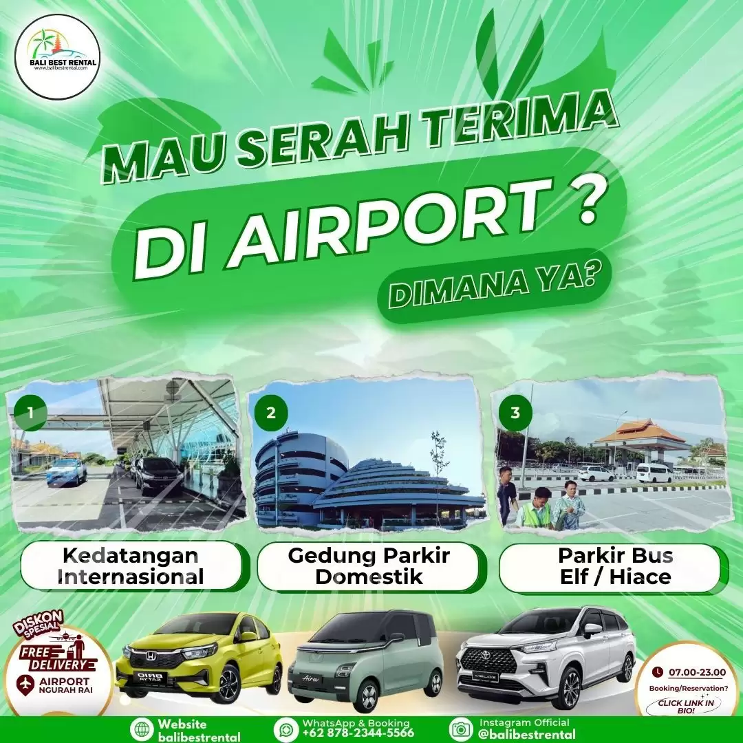 Nah, ini dia 3 tempat yang disarankan untuk serah terima pengantaran unit di Bandara I Gusti Ngurah Rai ????????