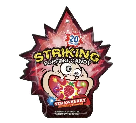 39259728##Striking Popping Candy Strawberry Flavor 30Gr