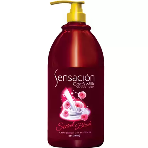39263449##Sensacion Goats Milk Shower Cream - Secret Blush 1L