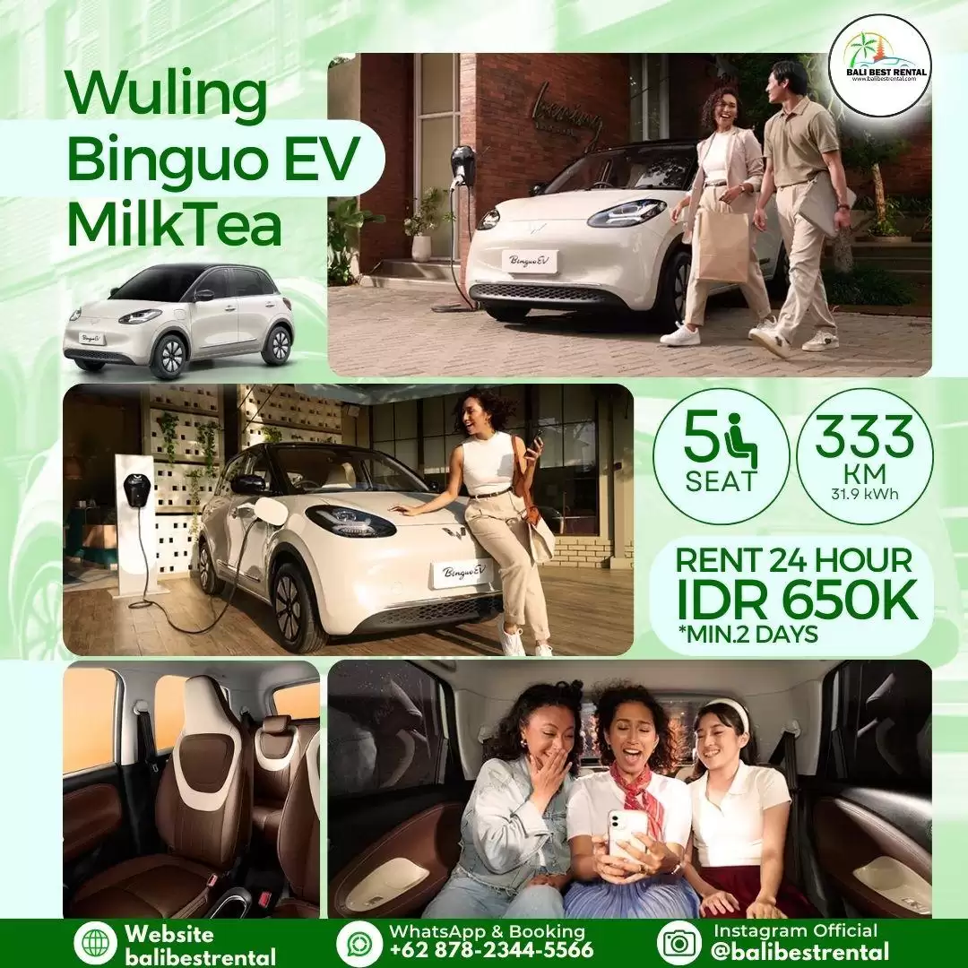 Sewa Mobil Listrik Wuling Binguo EV 333Km | Lepas Kunci 24 Jam di Bali | Gratis Antar Jemput Di AIrport | Driver + BBM 12 Jam