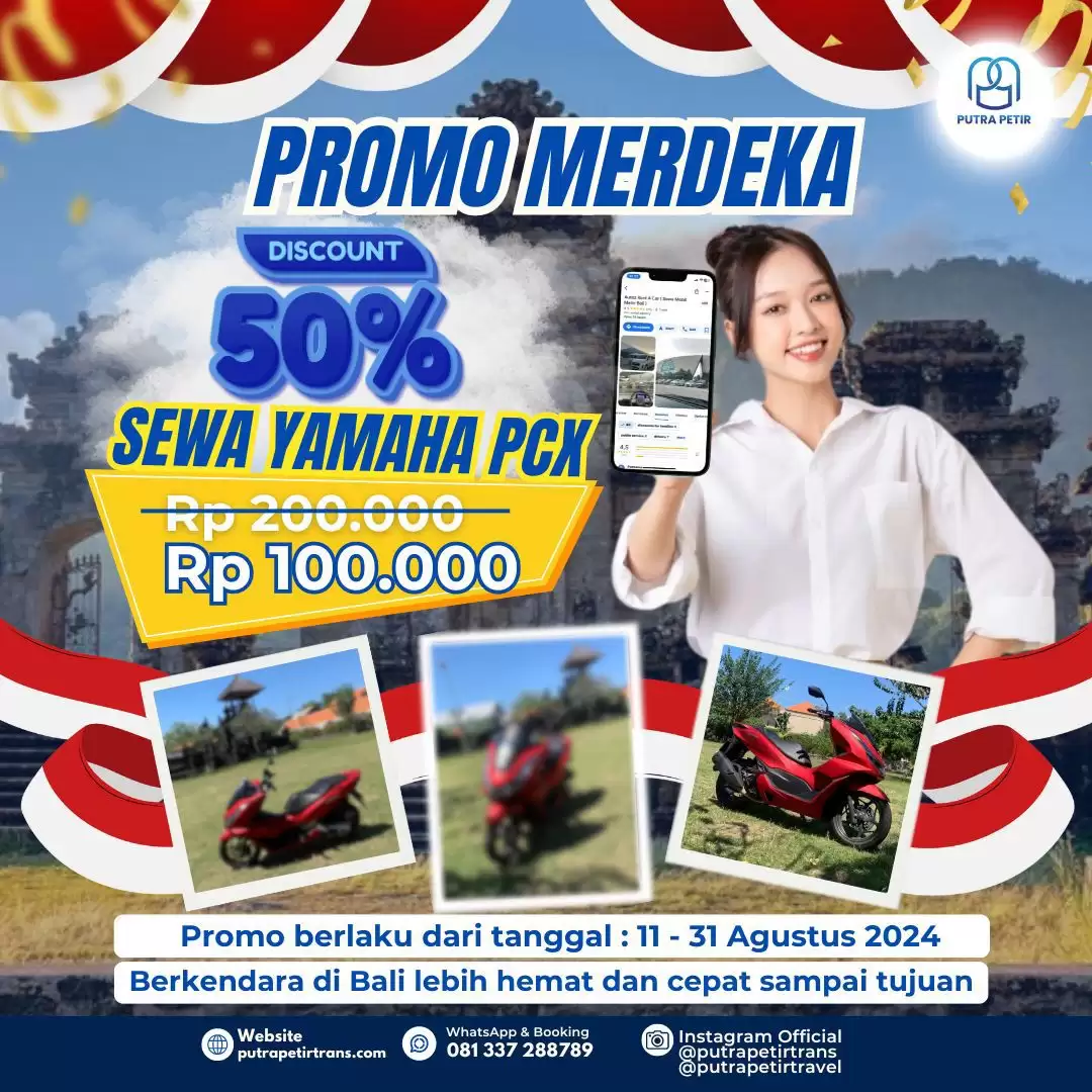  Promo Merdeka -  Yamaha PCX Discount 50% - Sewa Motor Only Rp 100.000