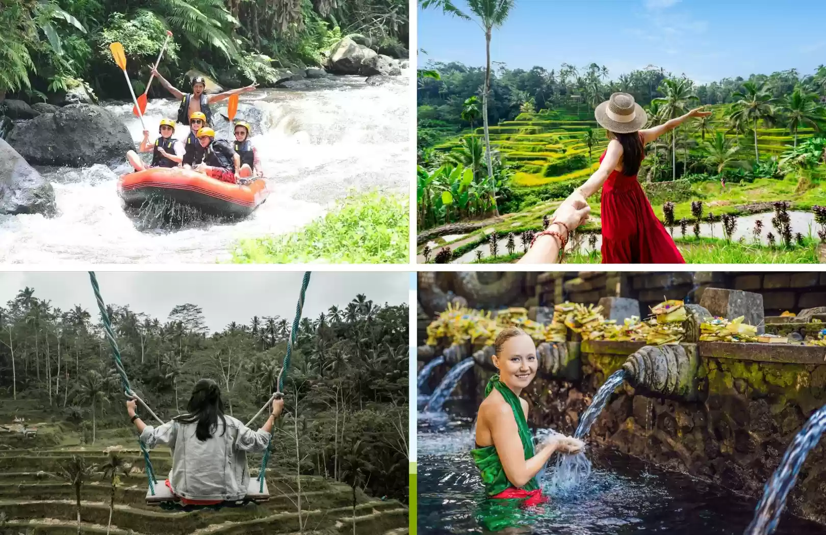 Rafting, Rice Terrace, Swing & Tirta Empul Temple