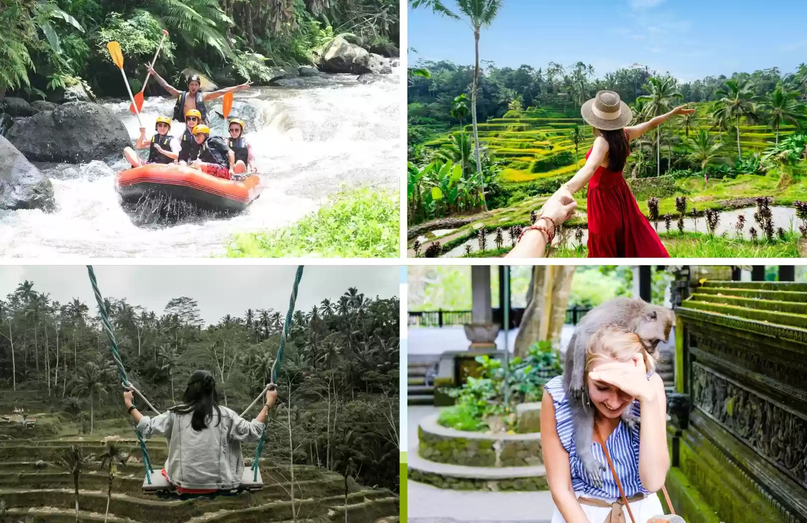 Rafting, Monkey Forest, Tegalalang Rice Terrace & Swing 