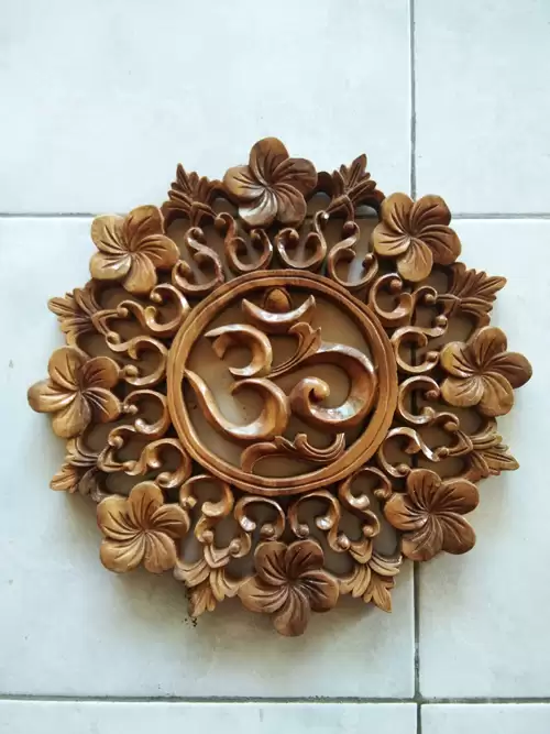 Omkara with Flower Carving