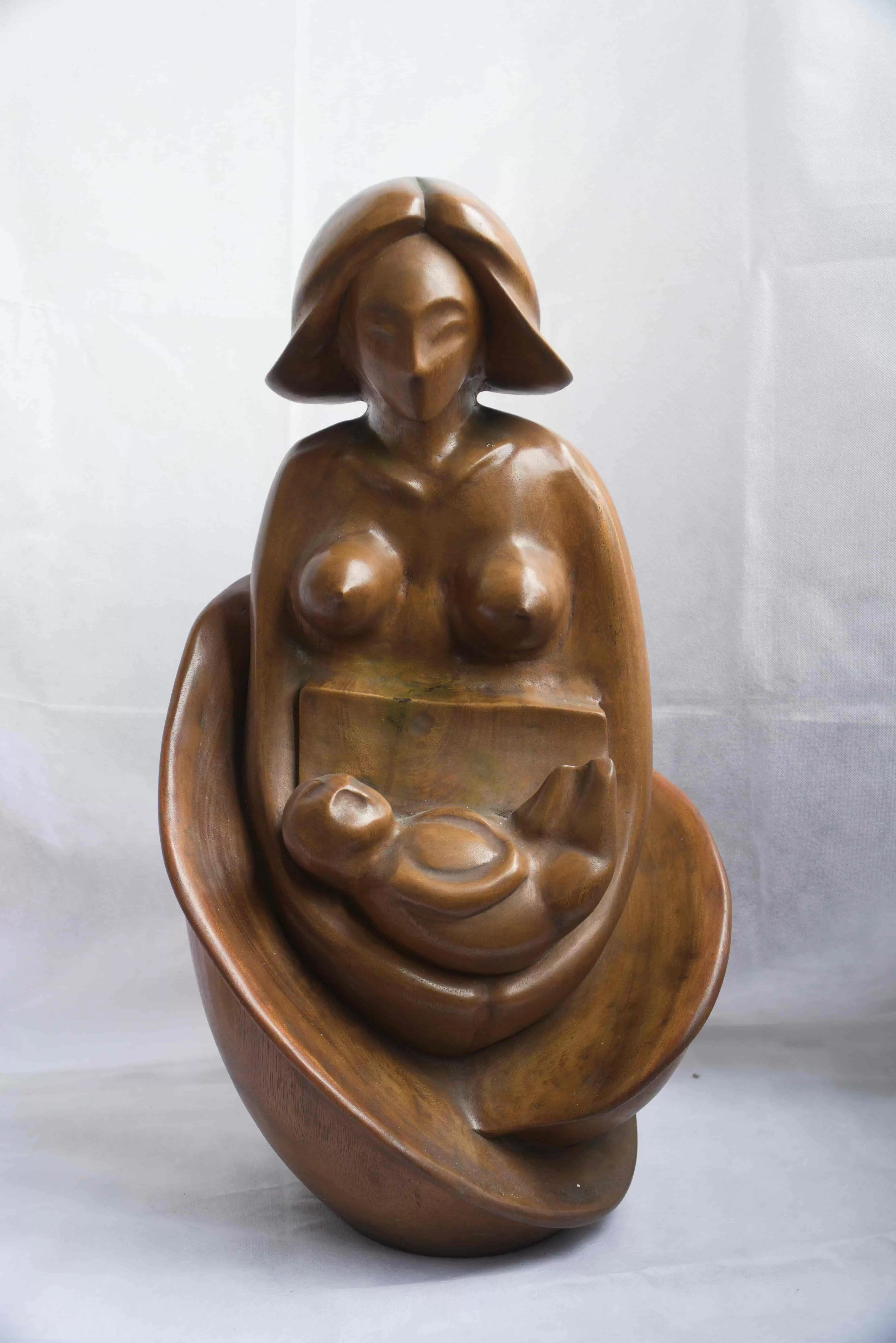 Bali Wooden Sculpture - Motherhood2