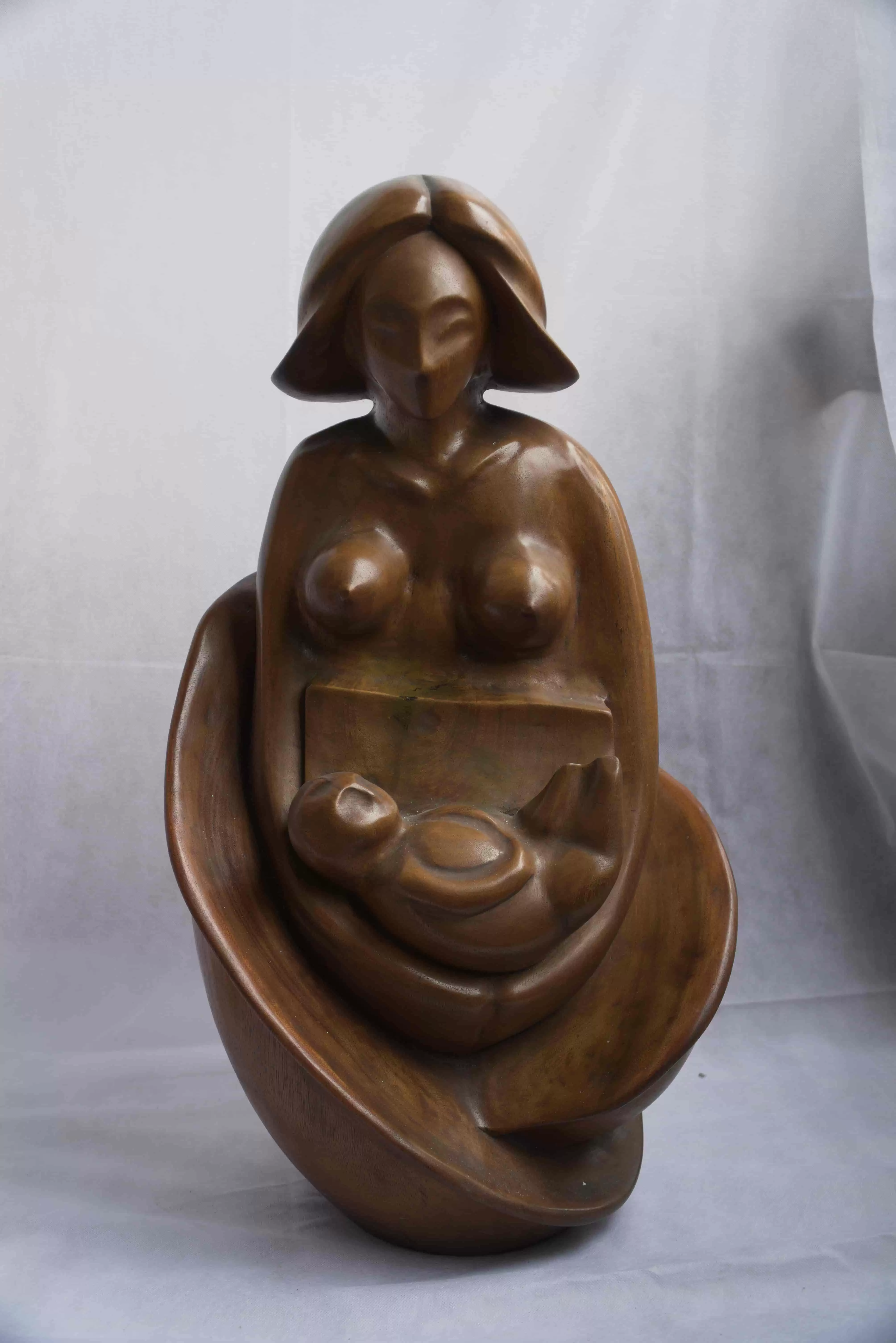 Bali Wooden Sculpture - Motherhood3