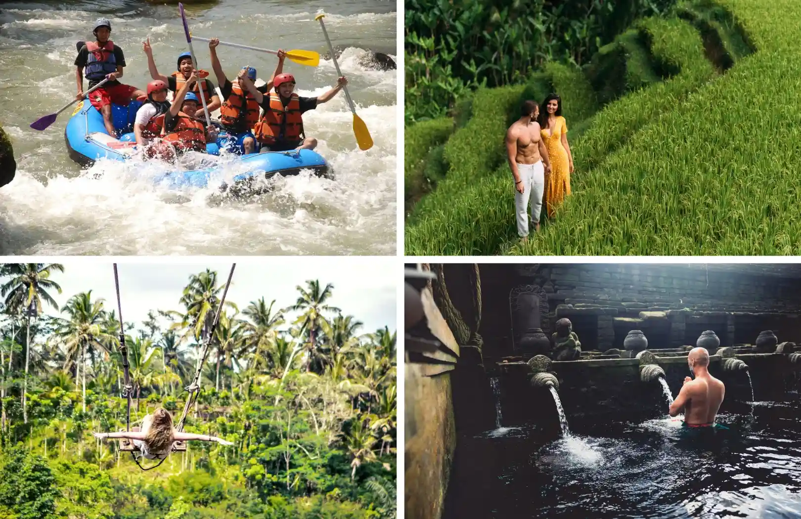 Rafting, Rice Terrace, Swing & Tirta Empul Temple