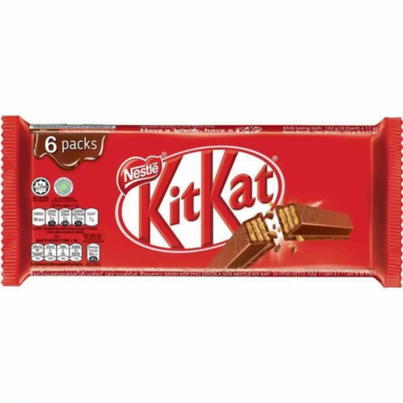 39235074##Kitkat 2F Choco Milk 6X17Gr/Pack