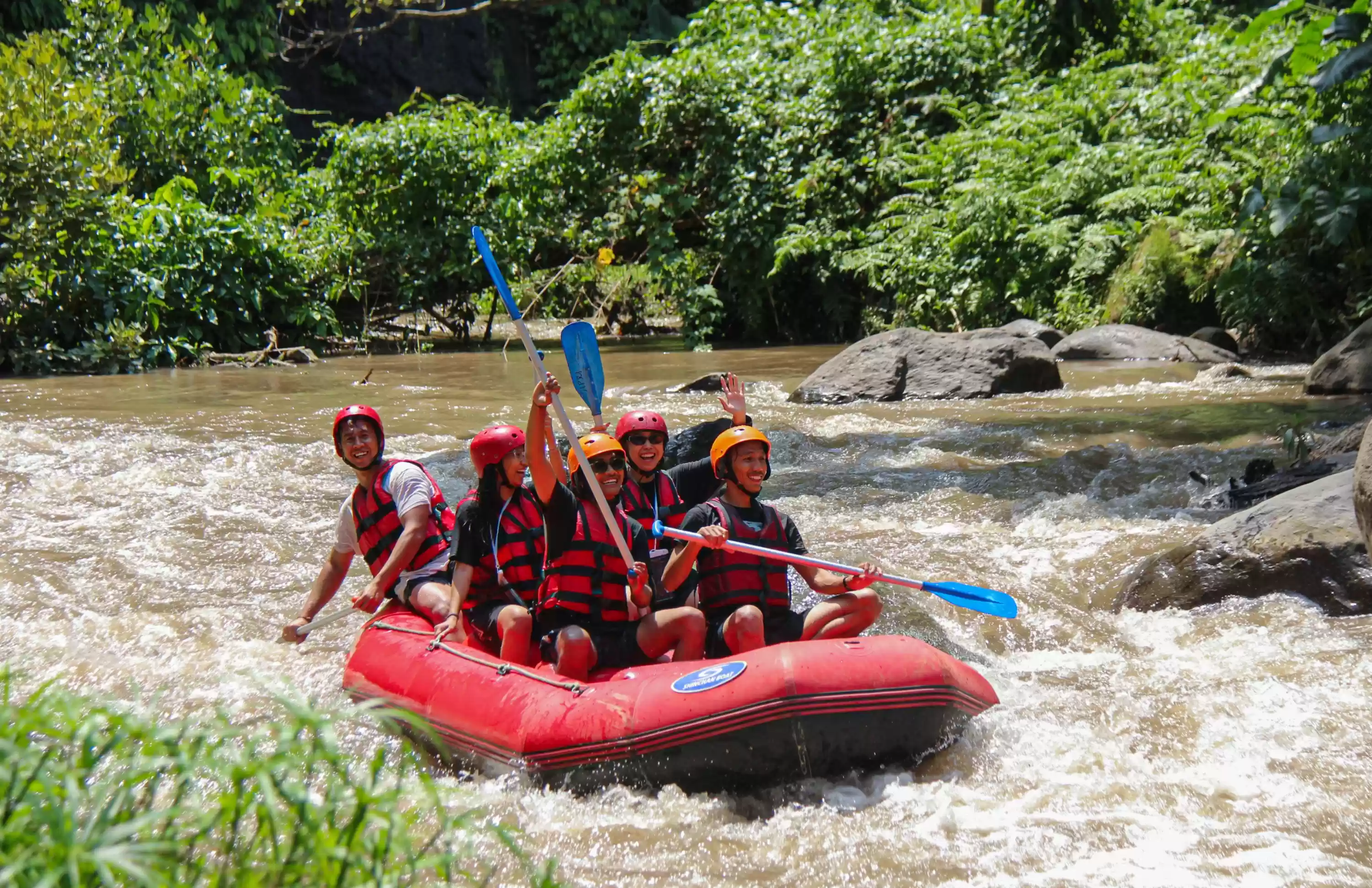Bali ATV Waterfall & Tunnels + Ubud White Water Rafting