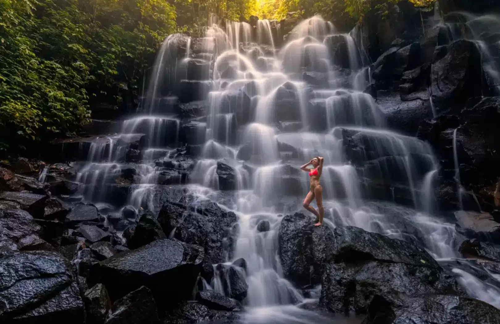 Bali: Waterfall Tour and Kemenuh Monkey River - All Inclusive Private Day Trip