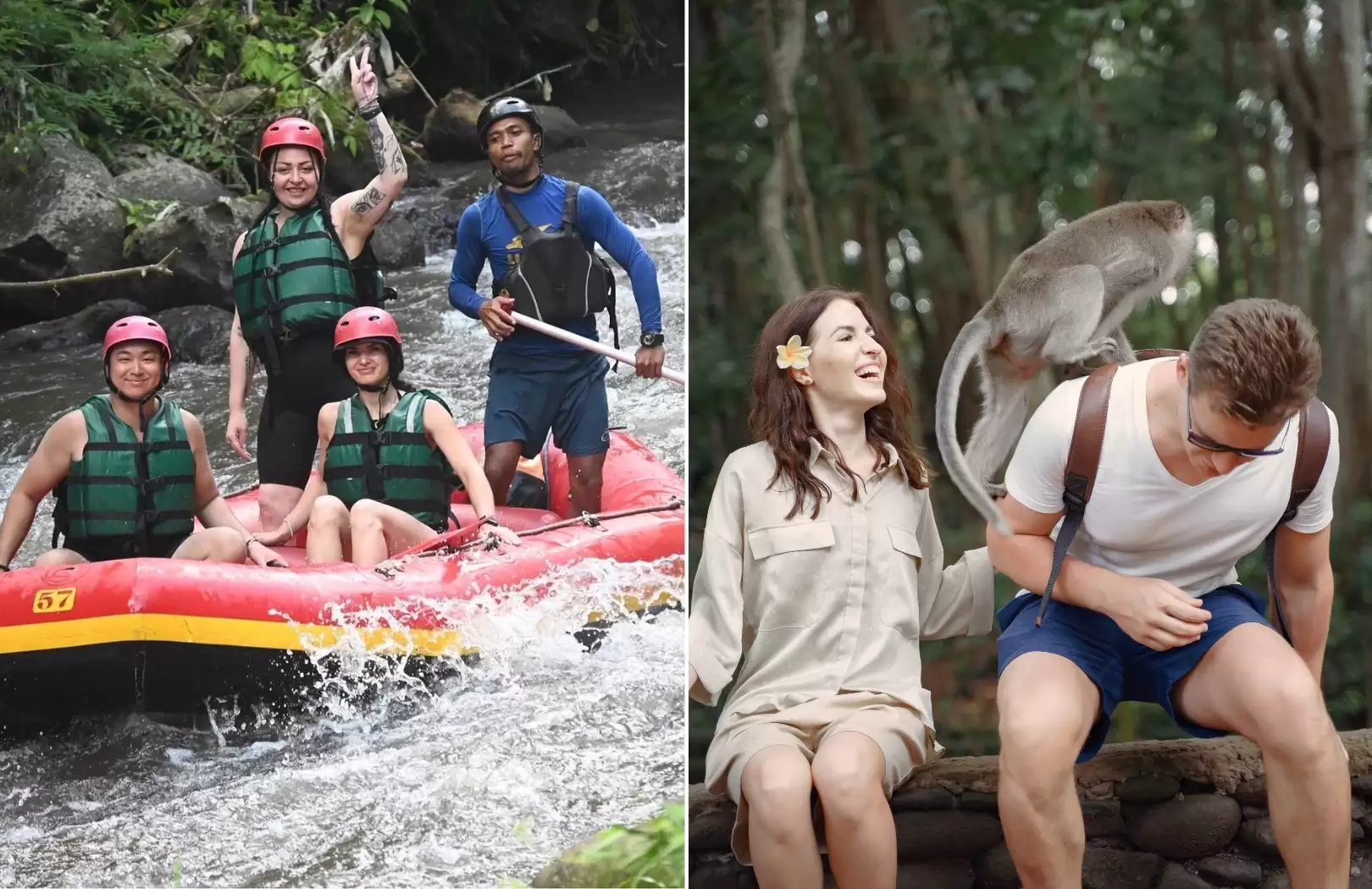 Bali White Water Rafting & Ubud Monkey Forest Sanctuary Tour