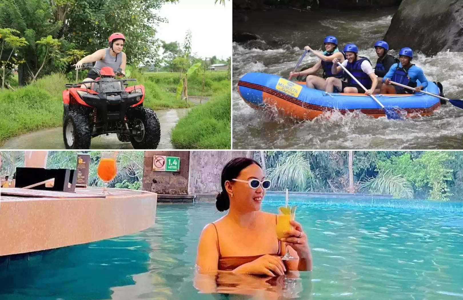 Bali Quad Bike Adventure, White Water Rafting & Telaga Singha Infinity Pool Tour