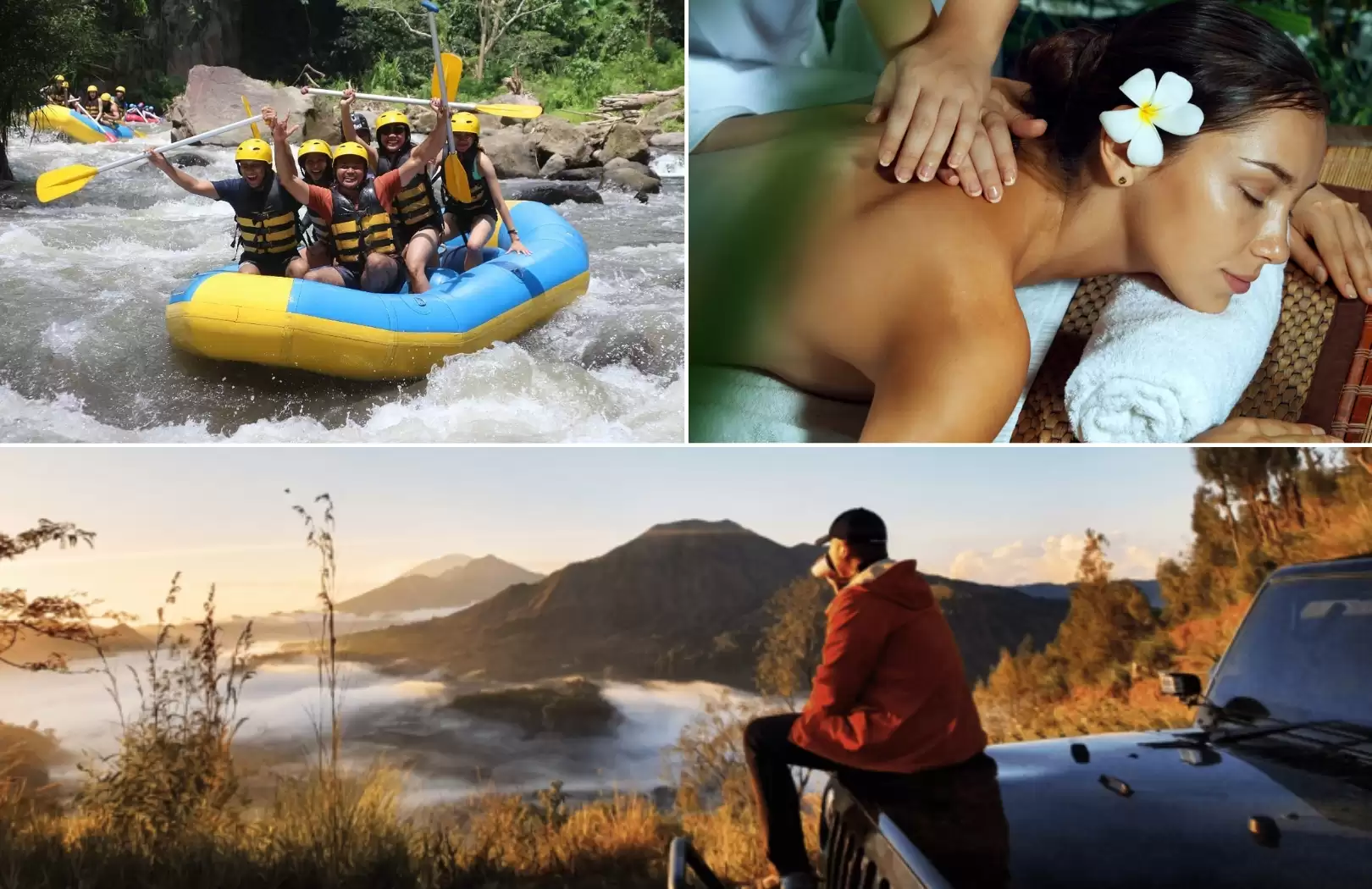 Bali White Water Rafting with No Stairs - Volcano Sunrise Jeep & Spa Package Tour