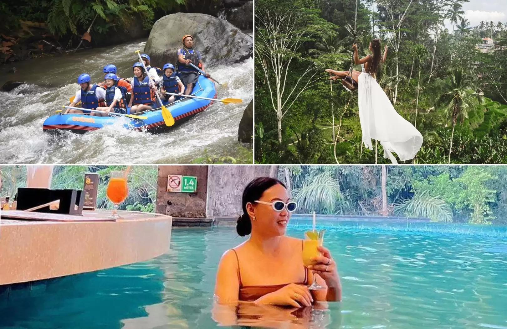 Ubud White Water Rafting, Jungle Swing & Tlaga Singha Infinity Pool Tour