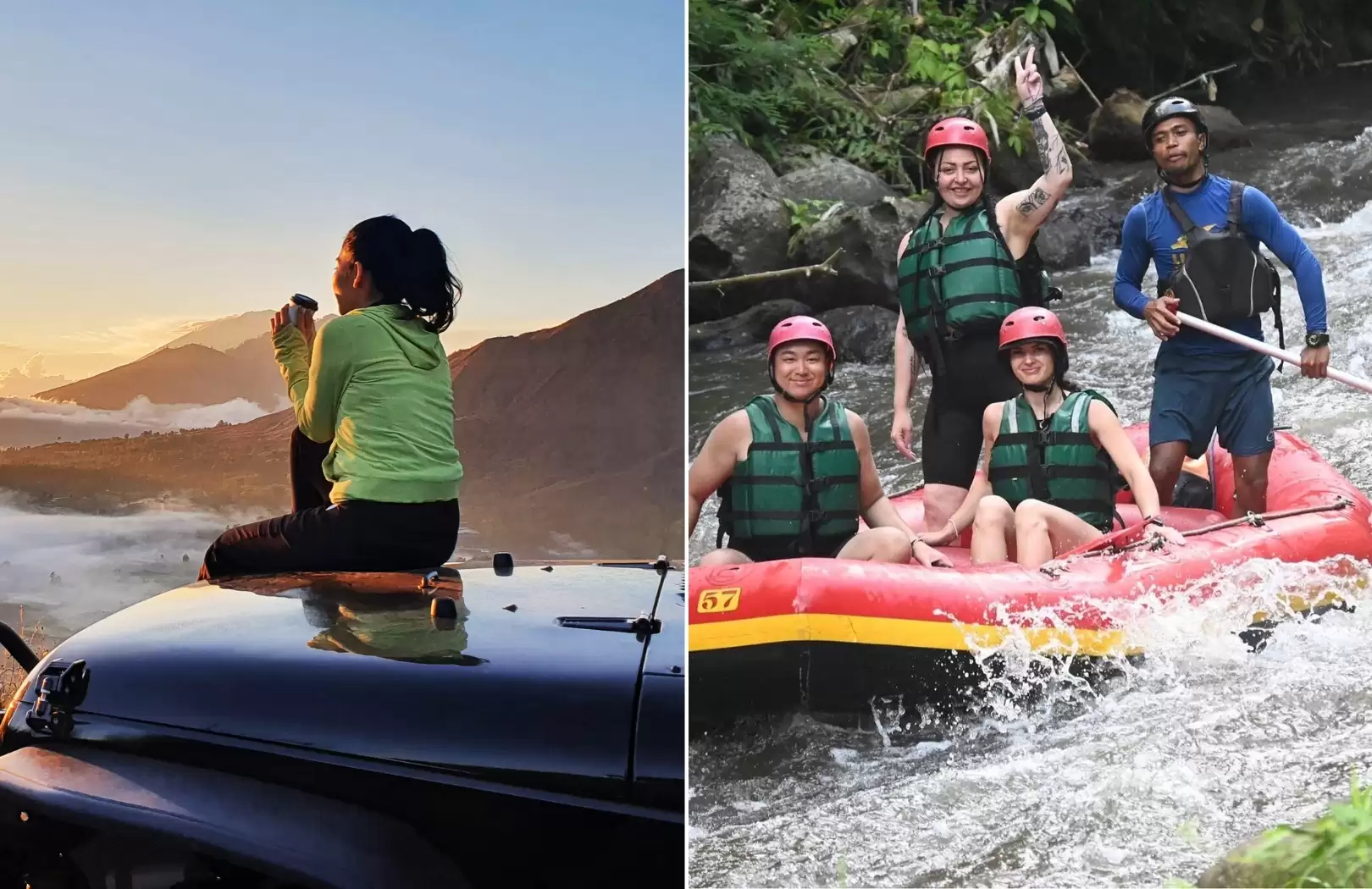 Mount Batur Sunrise Jeep and Ayung River Rafting Adventure in Ubud