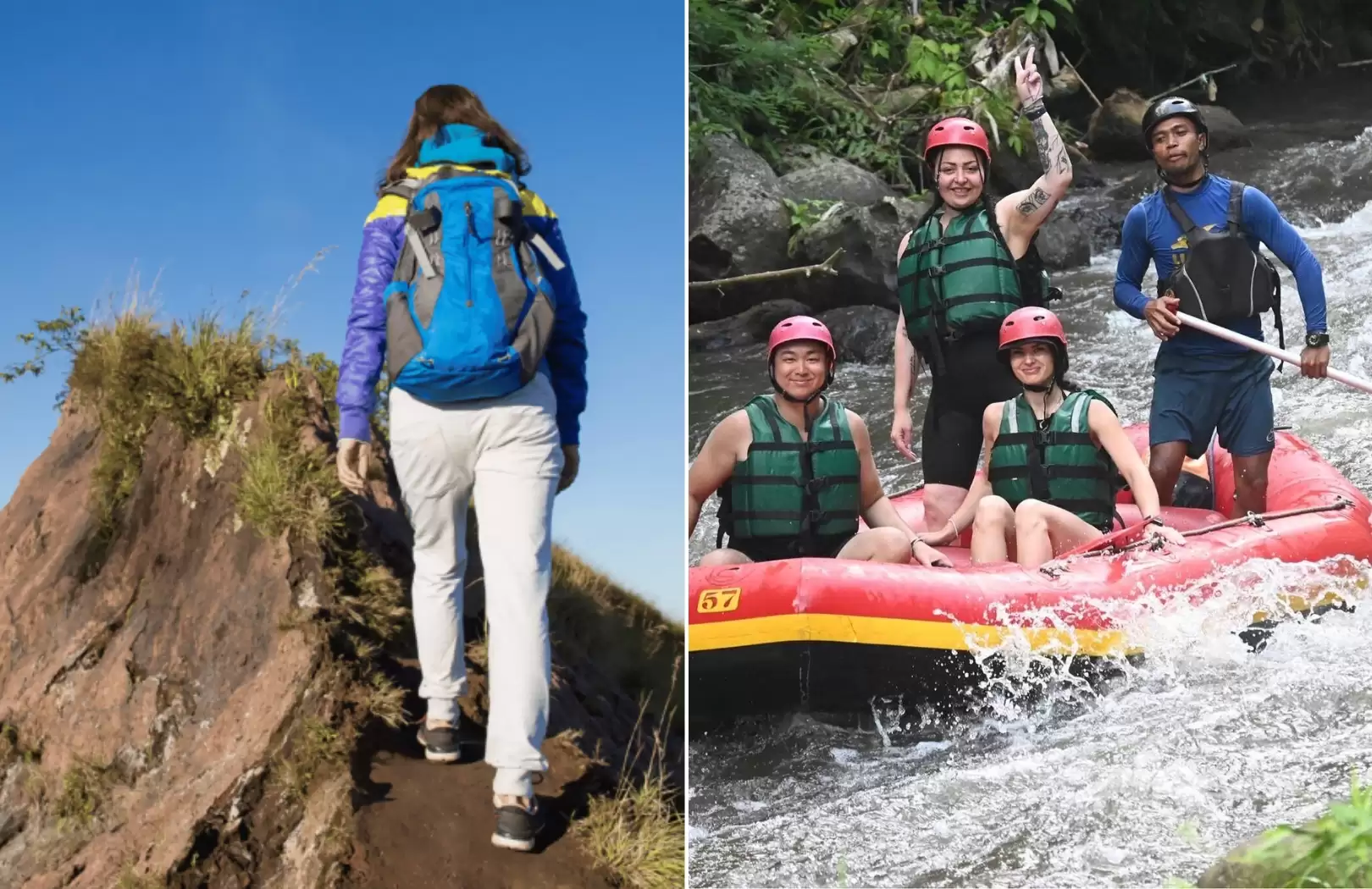 Mount Batur Sunrise Trekking & Ayung River White Water Rafting – Full Day Adventure Tour in Bali