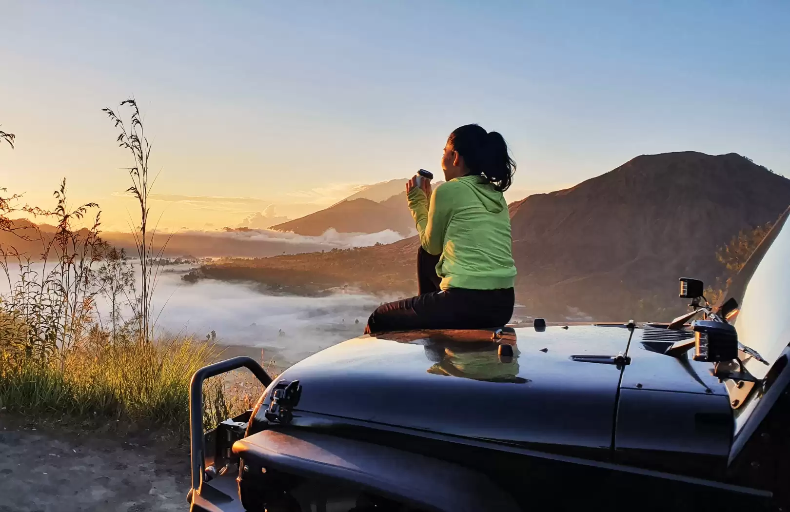 Volcano Jeep Adventure & Ubud Tour: Batur, Jungle Swing & Sacred Springs