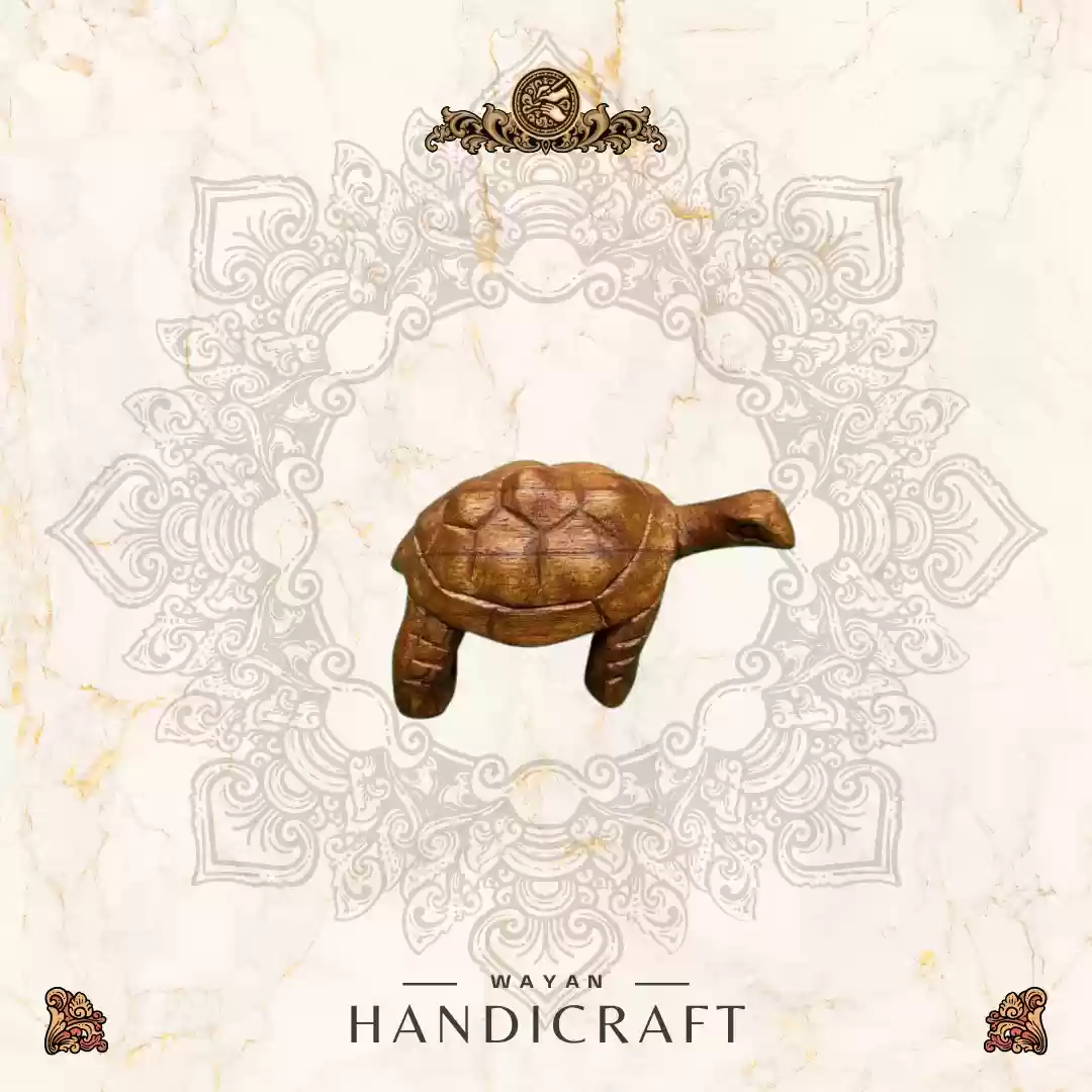 Wooden Tortoise Figurine