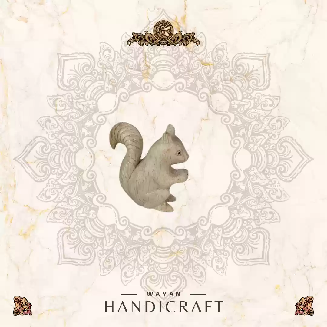 Wooden Squirrel Figurine