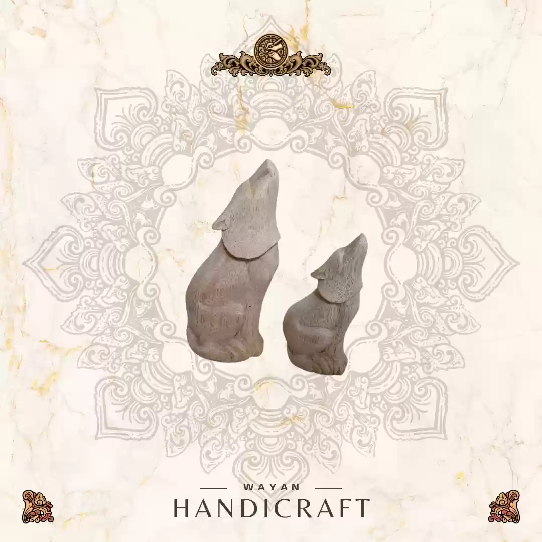 Wooden Wolf Sculpture