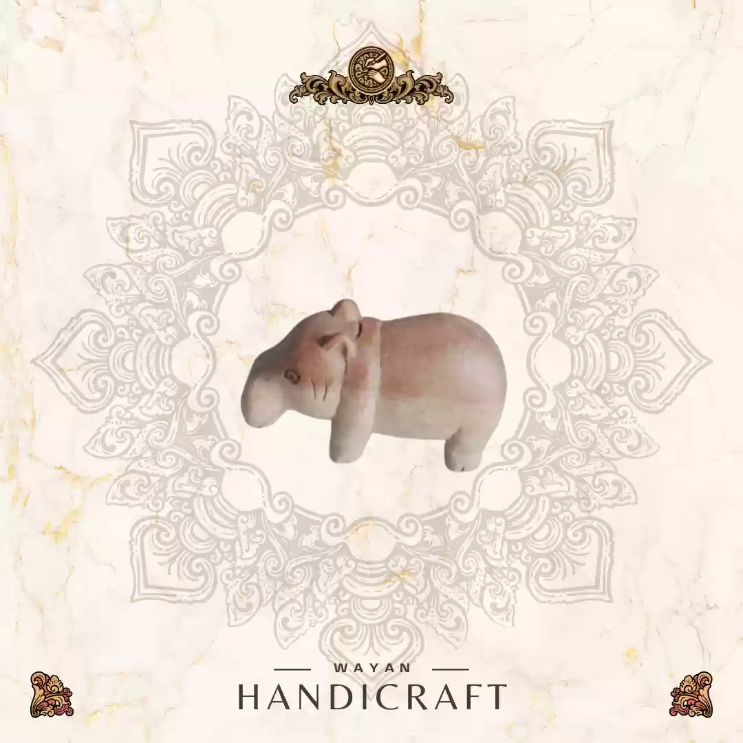 Hand-Carved Wooden Hippo