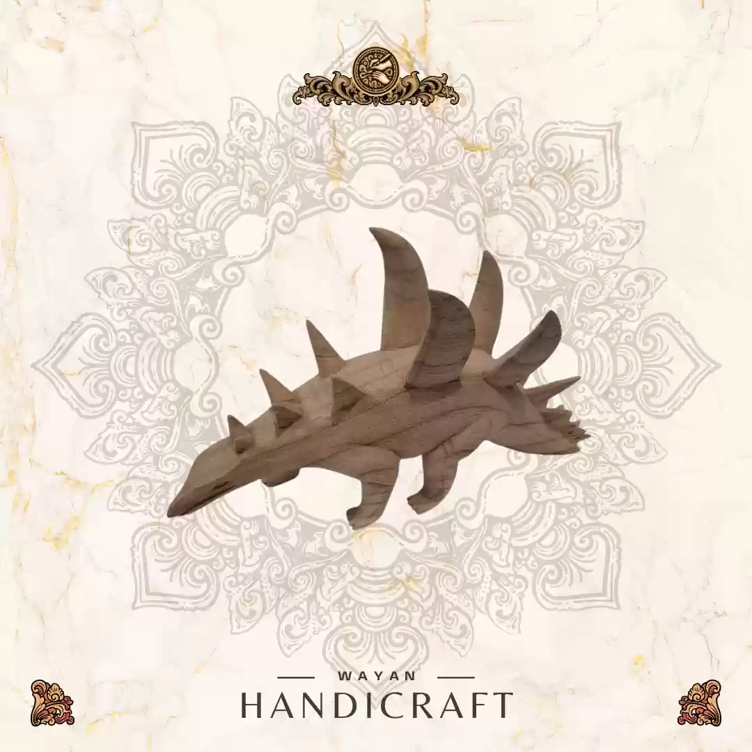 Wooden Stegosaurus Figurine