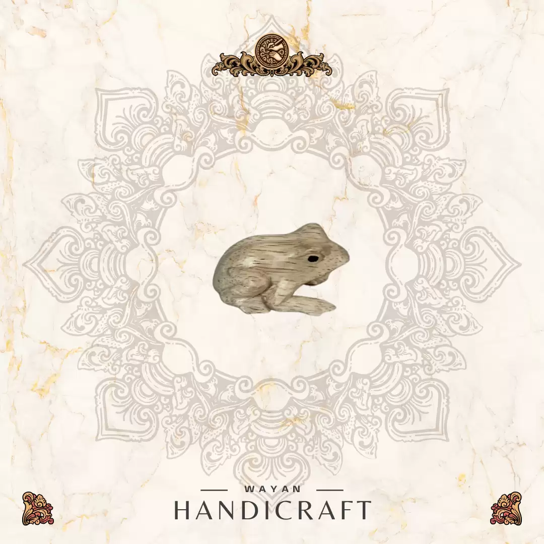 Wooden Frog Figurine