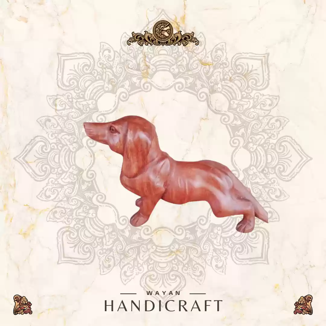 Wooden Dog Sculpture