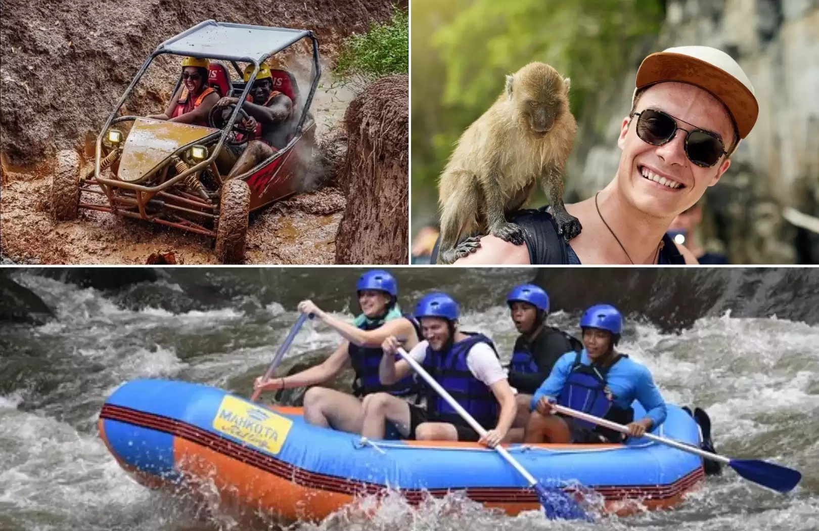Bali Jungle Buggy, Ayung River Rafting & Ubud Monkey Forest Tour