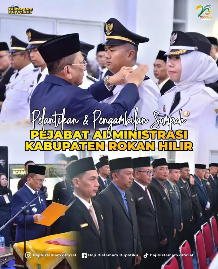 Pemkab Rokan Hilir Lantik Pejabat Eselon III dan IV, Sekda Tegaskan Proses Sesuai Aturan
