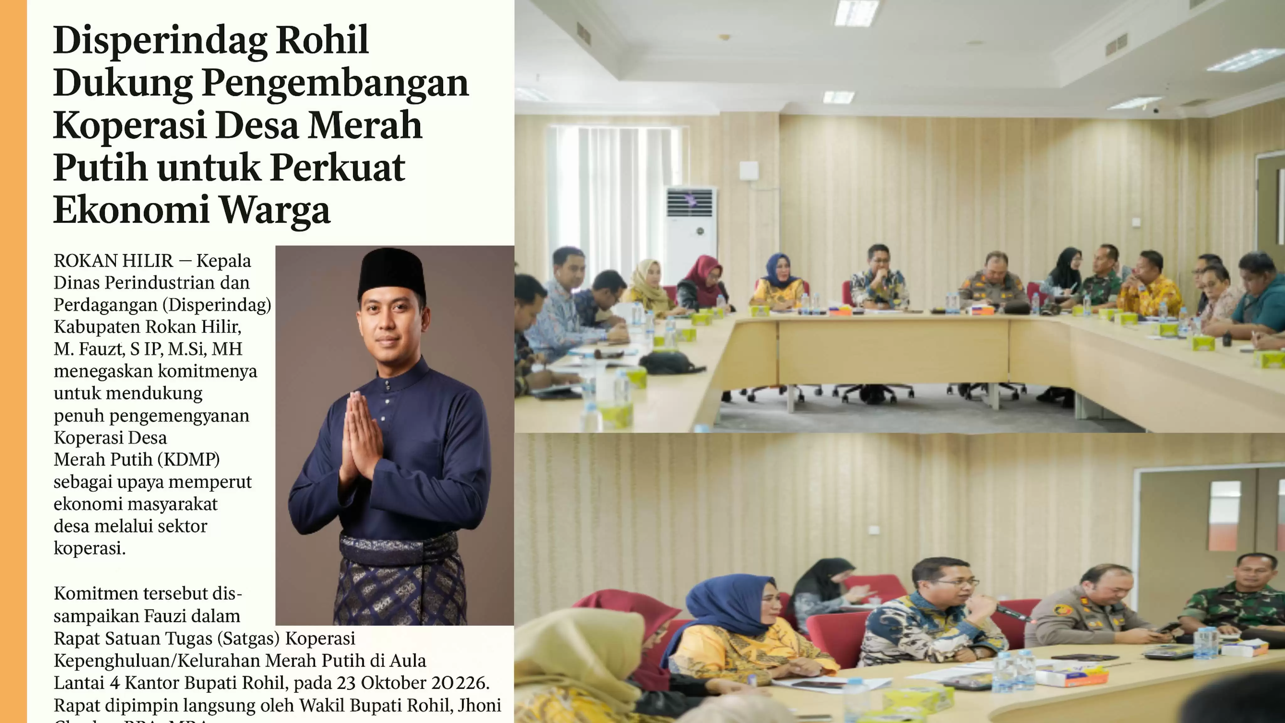 Disperindag Rohil Dukung Pengembangan Koperasi Desa Merah Putih untuk Perkuat Ekonomi Warga