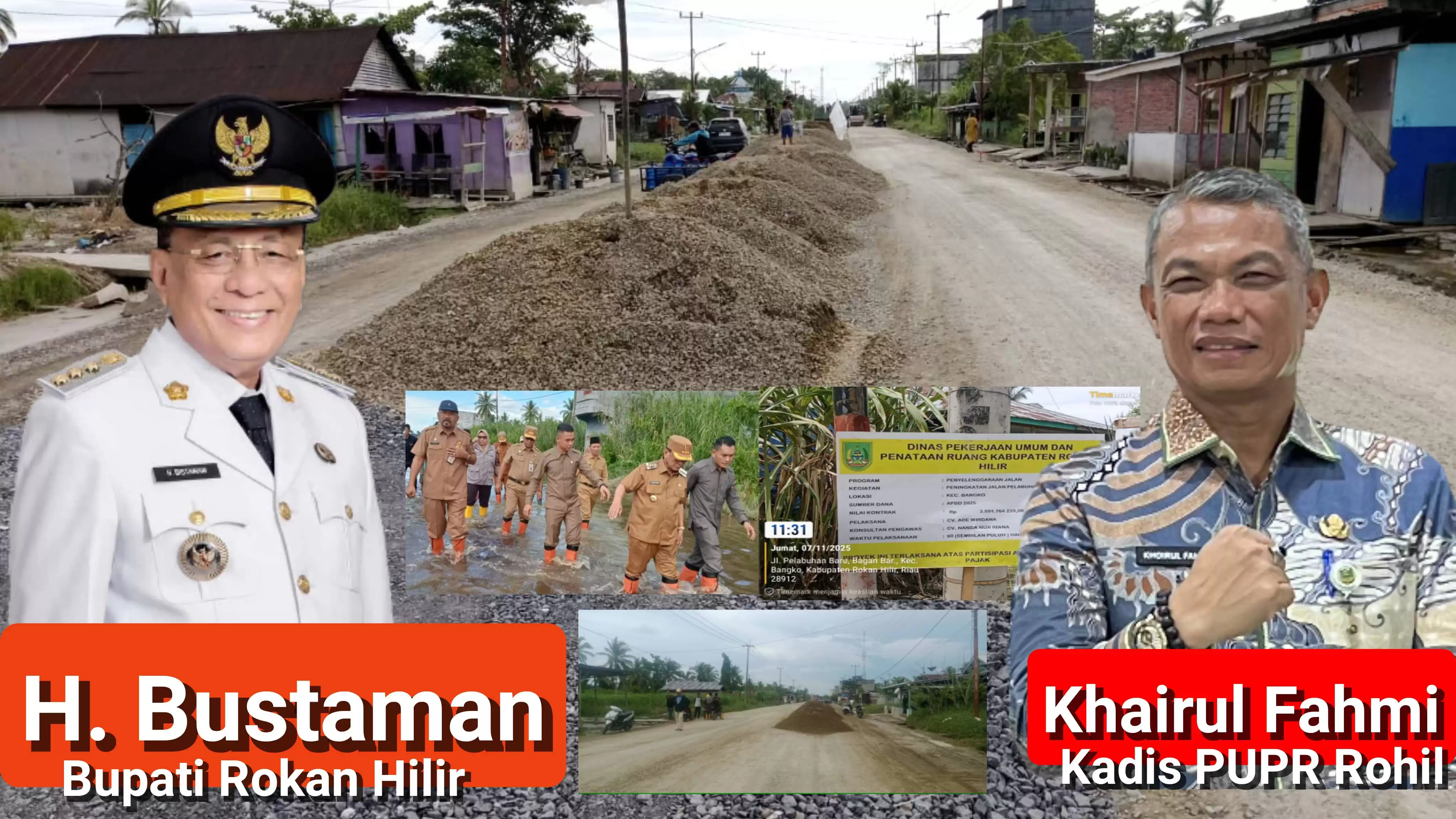 Bupati Rohil H. Bistamam Dorong Percepatan Pembangunan: Pengaspalan Jalan Pelabuhan Baru Tengah Berlangsung, Warga Sambut Antusias