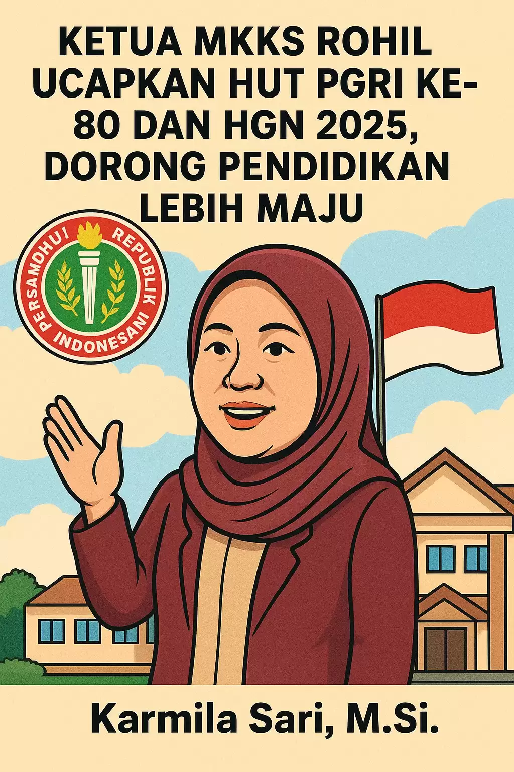 Ketua MKKS Rohil Ucapkan HUT PGRI Ke-80 dan HGN 2025, Dorong Pendidikan Lebih Maju