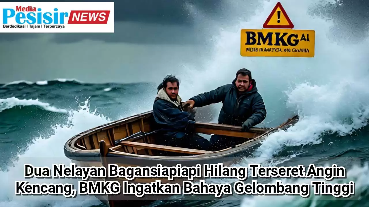 Dua Nelayan Bagansiapiapi Hilang Terseret Angin Kencang, BMKG Ingatkan Bahaya Gelombang Tinggi