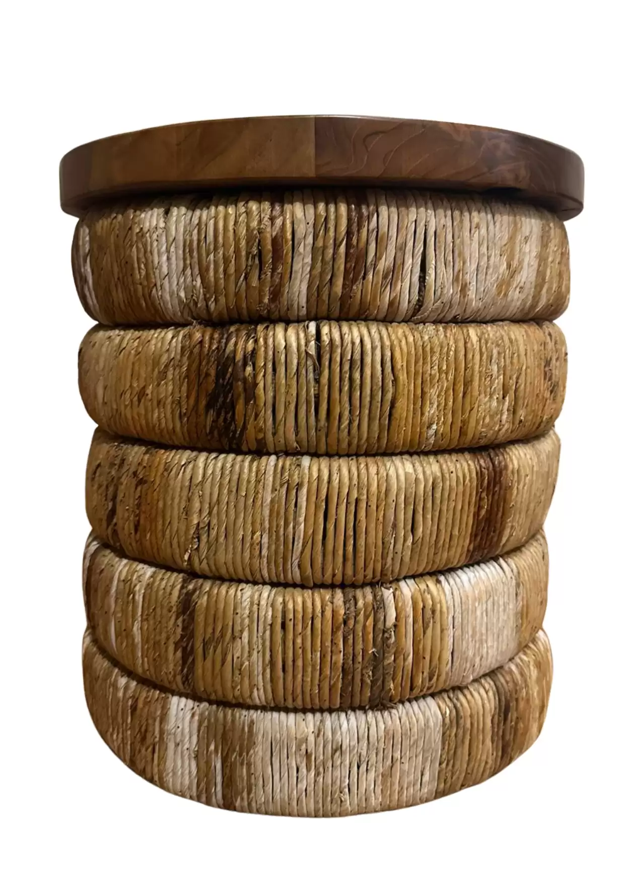 Round Woven Water Hyacinth Stool Table