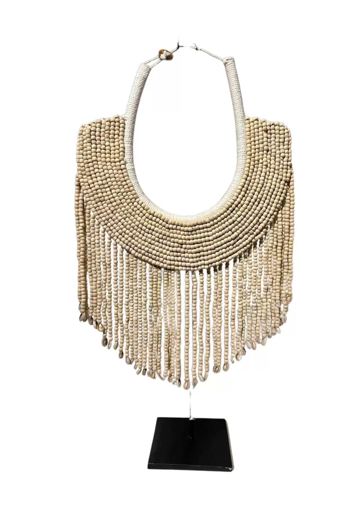 Natural Beaded Necklace on Stand