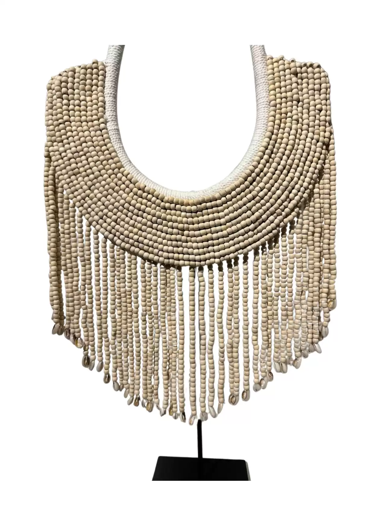Natural Beaded Necklace on Stand