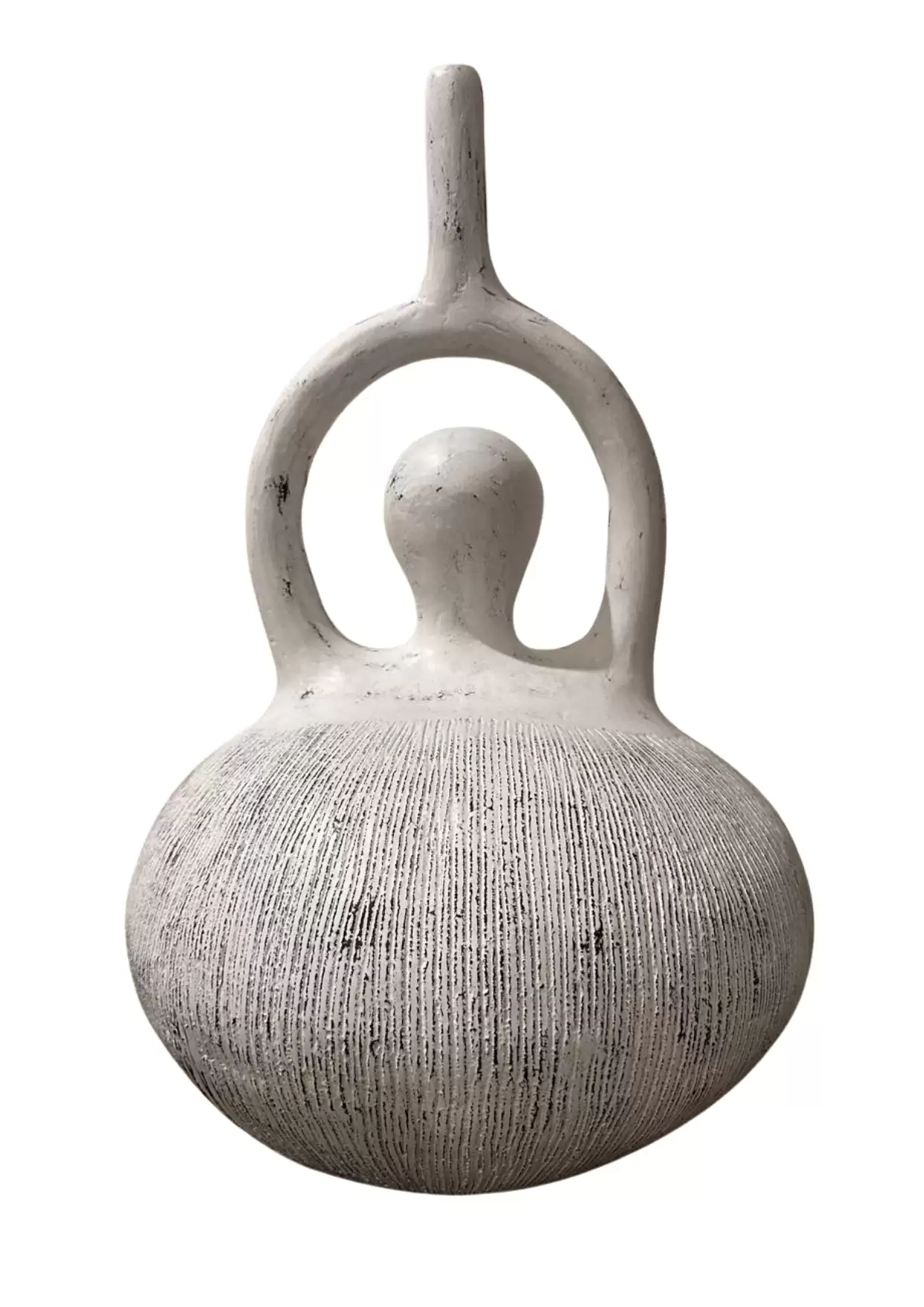 Sculptural Textured Handle Decorative Vase
