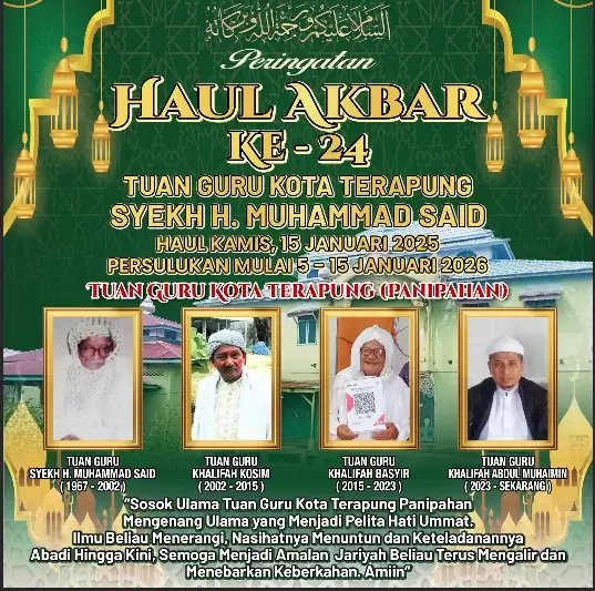 Ribuan Jamaah Diperkirakan Hadiri Haul Akbar ke-24 Tuan Guru Kota Terapung Panipahan