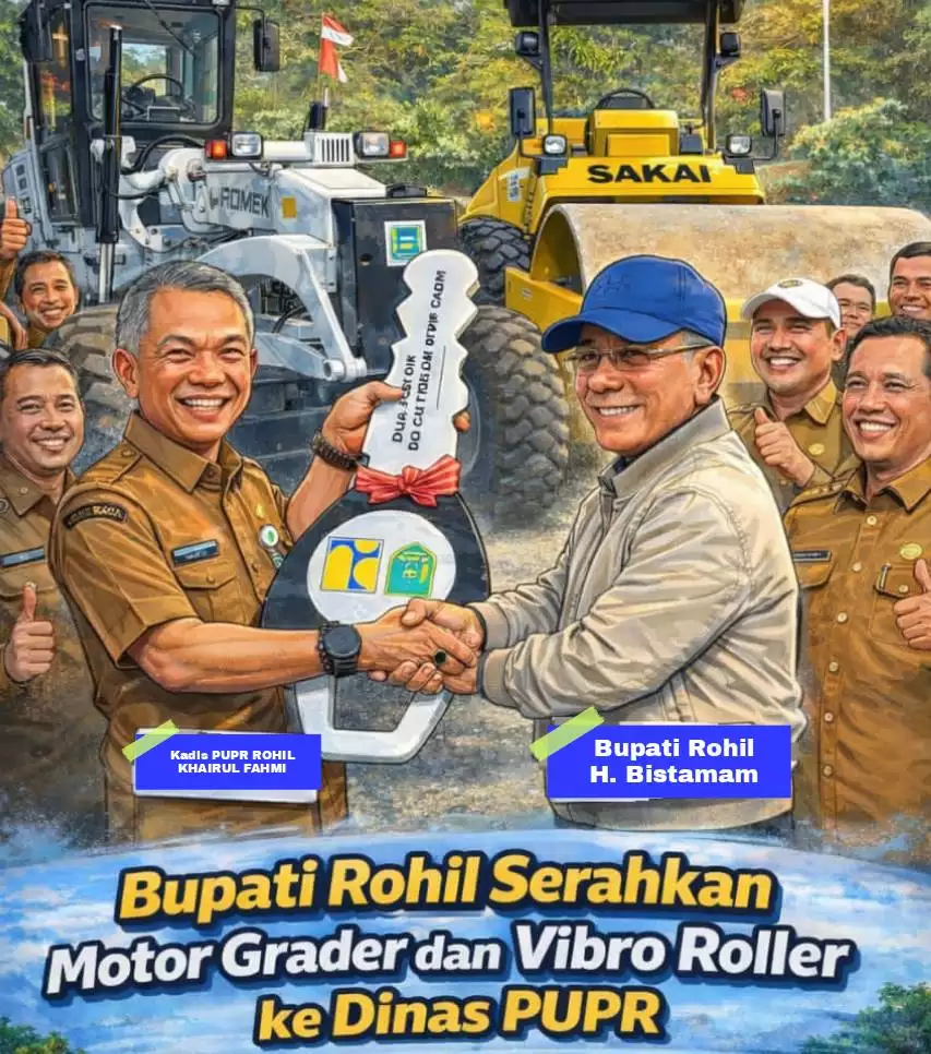 Pemkab Rohil Perkuat Program Infrastruktur, Bupati Serahkan Alat Berat ke Dinas PUPR