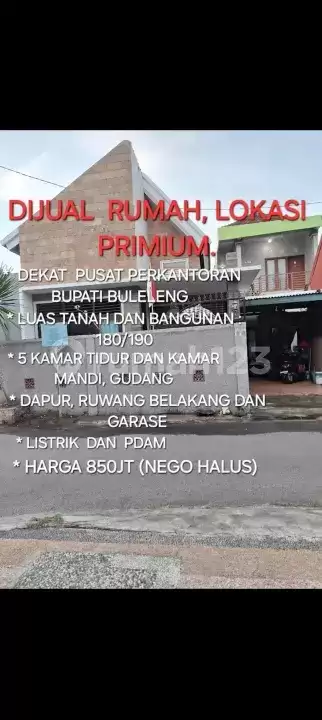 Rumah 2 Lantai 5 Kamar di Pusat Kota Singaraja Dekat Kantor Bupati