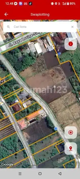 Tanah Premium 14 Are Dekat Pantai Dan Sawah Di Pusat Lovina